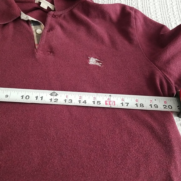 Burberry Brit men's burgundy polo, size XL - Picture 6 of 7